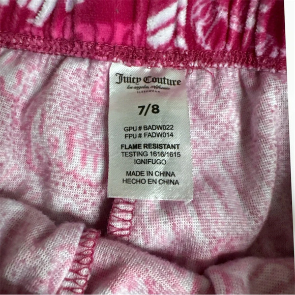 **Juicy Couture Girls Pajamas size 7/8** - Picture 4 of 4